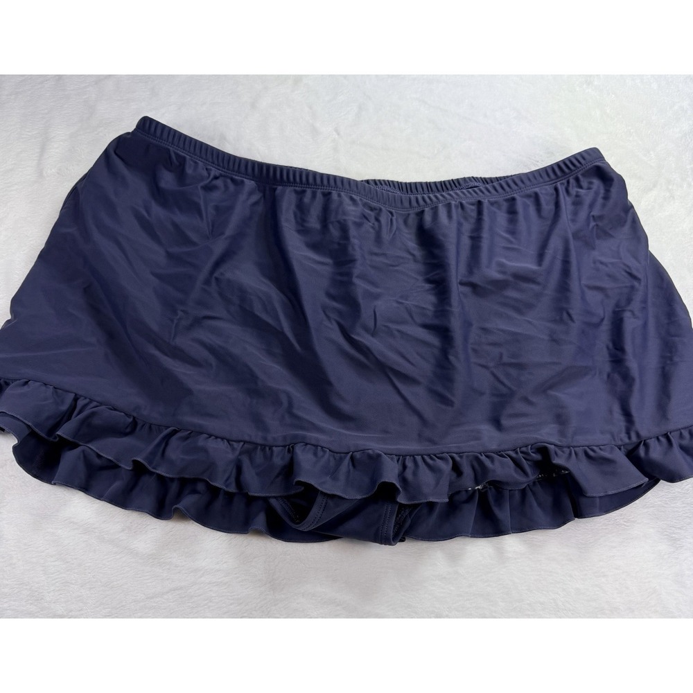 Sonria Women's Two Piece Swimsuit Ruffle Skirt Tankini Top Built In Bra Sz 20W - Picture 3 of 15